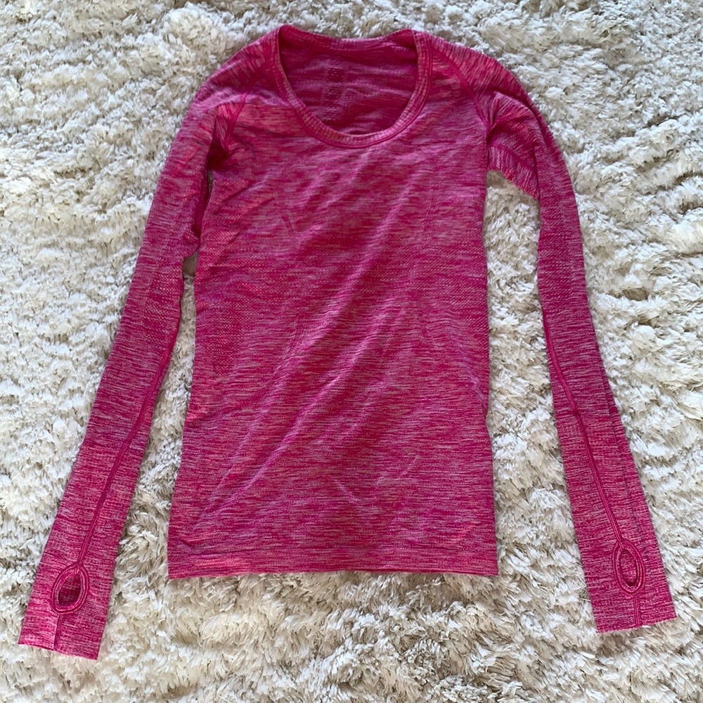 Pink long sleeve Lululemon shirt